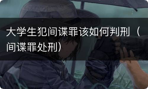 大学生犯间谍罪该如何判刑（间谍罪处刑）