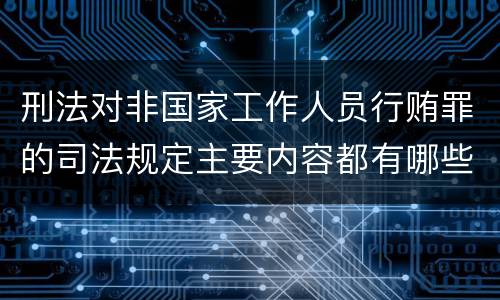 刑法对非国家工作人员行贿罪的司法规定主要内容都有哪些