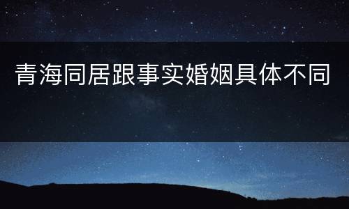 青海同居跟事实婚姻具体不同