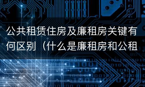 公共租赁住房及廉租房关键有何区别（什么是廉租房和公租房两个有什么特点）
