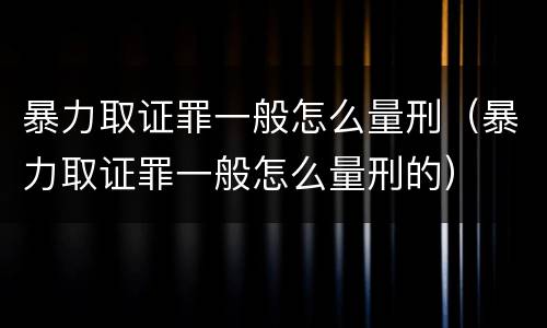 暴力取证罪一般怎么量刑（暴力取证罪一般怎么量刑的）