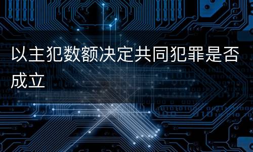 以主犯数额决定共同犯罪是否成立