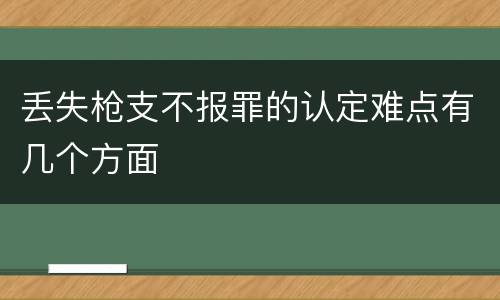 丢失枪支不报罪的认定难点有几个方面
