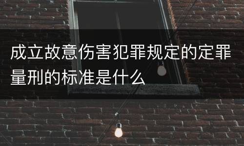 成立故意伤害犯罪规定的定罪量刑的标准是什么