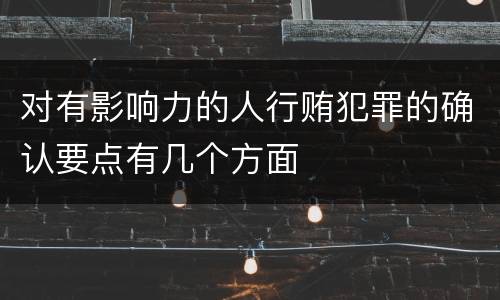 对有影响力的人行贿犯罪的确认要点有几个方面