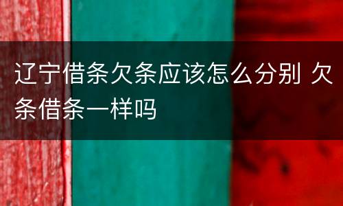辽宁借条欠条应该怎么分别 欠条借条一样吗