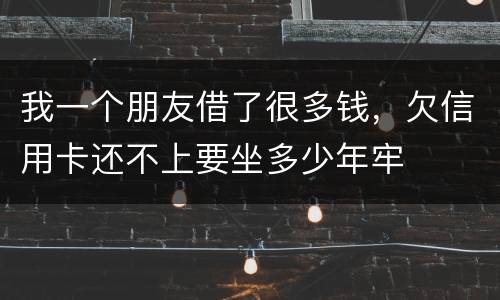 我一个朋友借了很多钱，欠信用卡还不上要坐多少年牢