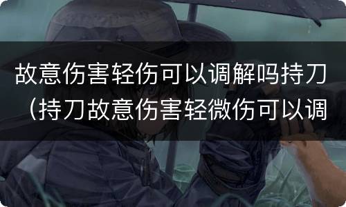 故意伤害轻伤可以调解吗持刀（持刀故意伤害轻微伤可以调解吗）