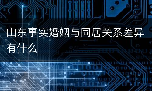 山东事实婚姻与同居关系差异有什么