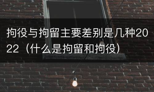 拘役与拘留主要差别是几种2022（什么是拘留和拘役）
