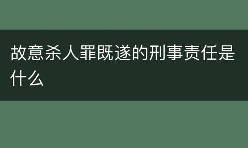 故意杀人罪既遂的刑事责任是什么