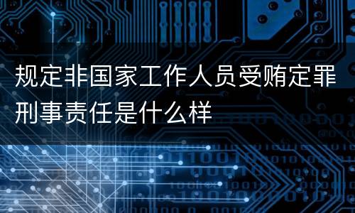 规定非国家工作人员受贿定罪刑事责任是什么样