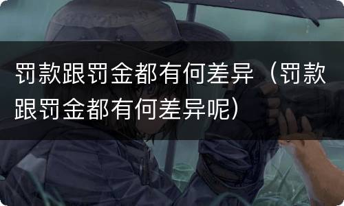 罚款跟罚金都有何差异（罚款跟罚金都有何差异呢）