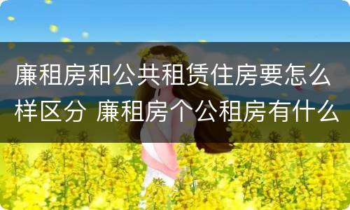 廉租房和公共租赁住房要怎么样区分 廉租房个公租房有什么区别