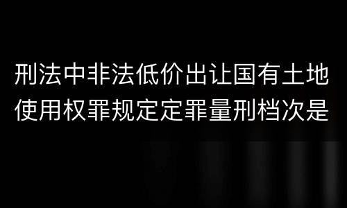 刑法中非法低价出让国有土地使用权罪规定定罪量刑档次是多少