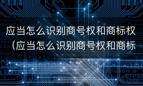 应当怎么识别商号权和商标权（应当怎么识别商号权和商标权）
