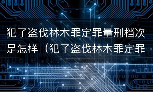 犯了盗伐林木罪定罪量刑档次是怎样（犯了盗伐林木罪定罪量刑档次是怎样划分的）