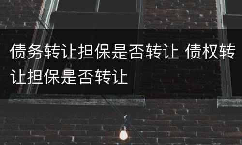 债务转让担保是否转让 债权转让担保是否转让