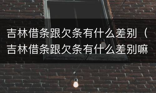 吉林借条跟欠条有什么差别（吉林借条跟欠条有什么差别嘛）
