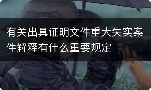 有关出具证明文件重大失实案件解释有什么重要规定