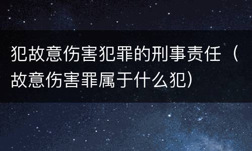 犯故意伤害犯罪的刑事责任（故意伤害罪属于什么犯）