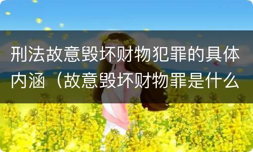 刑法故意毁坏财物犯罪的具体内涵（故意毁坏财物罪是什么犯罪类型）