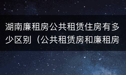 湖南廉租房公共租赁住房有多少区别（公共租赁房和廉租房）