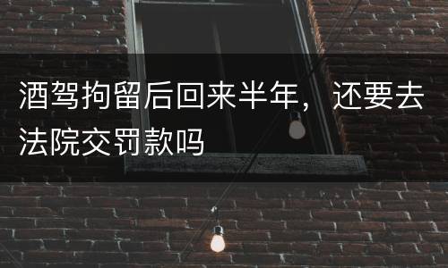 酒驾拘留后回来半年，还要去法院交罚款吗