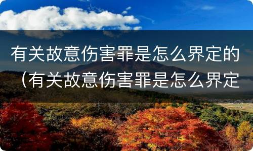 有关故意伤害罪是怎么界定的（有关故意伤害罪是怎么界定的罪名）