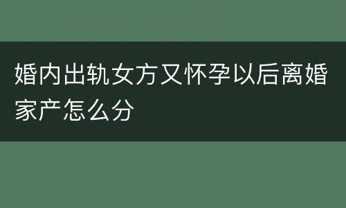 婚内出轨女方又怀孕以后离婚家产怎么分
