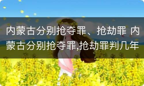 内蒙古分别抢夺罪、抢劫罪 内蒙古分别抢夺罪,抢劫罪判几年