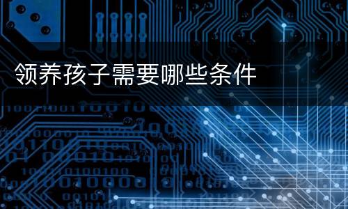 领养孩子需要哪些条件