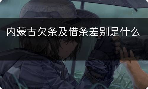 内蒙古欠条及借条差别是什么