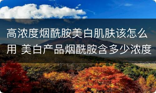 高浓度烟酰胺美白肌肤该怎么用 美白产品烟酰胺含多少浓度才有效果