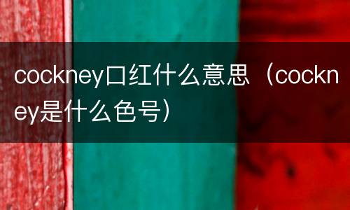 cockney口红什么意思（cockney是什么色号）
