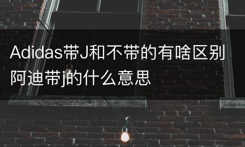 Adidas带J和不带的有啥区别 阿迪带j的什么意思