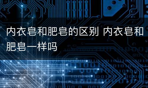 内衣皂和肥皂的区别 内衣皂和肥皂一样吗