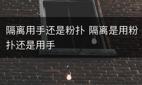 隔离用手还是粉扑 隔离是用粉扑还是用手