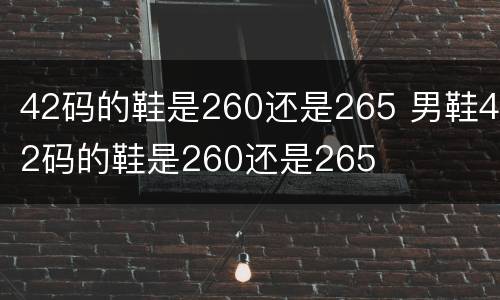 42码的鞋是260还是265 男鞋42码的鞋是260还是265