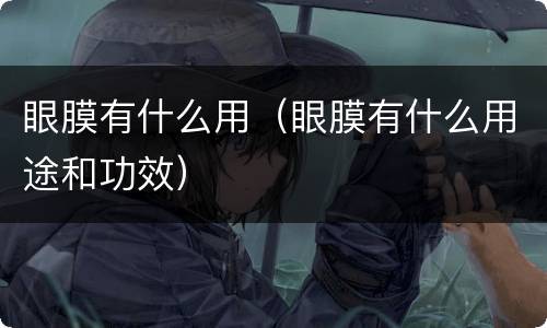 眼膜有什么用（眼膜有什么用途和功效）