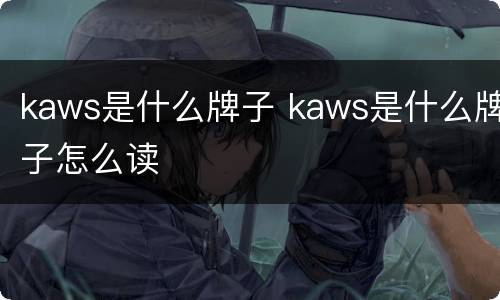 kaws是什么牌子 kaws是什么牌子怎么读
