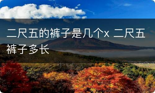 二尺五的裤子是几个x 二尺五裤子多长