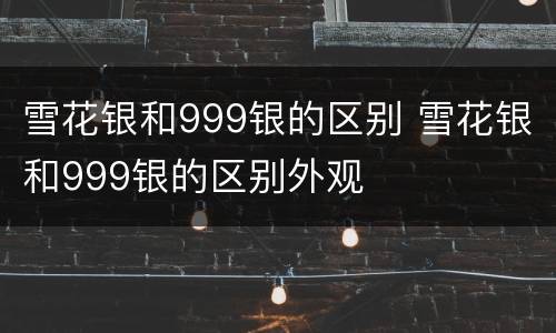 雪花银和999银的区别 雪花银和999银的区别外观