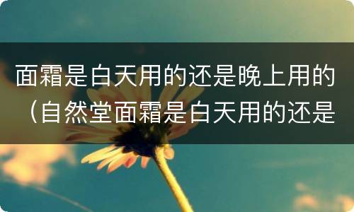 面霜是白天用的还是晚上用的（自然堂面霜是白天用的还是晚上用的）