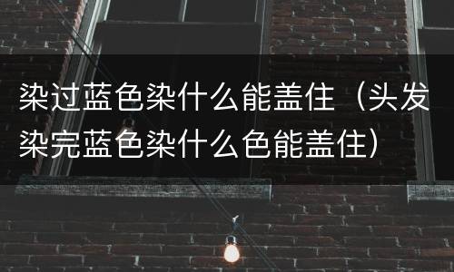 染过蓝色染什么能盖住（头发染完蓝色染什么色能盖住）