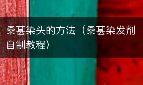 桑葚染头的方法（桑葚染发剂自制教程）