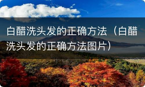 白醋洗头发的正确方法（白醋洗头发的正确方法图片）