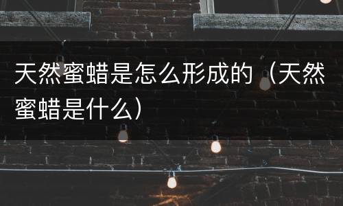 天然蜜蜡是怎么形成的（天然蜜蜡是什么）