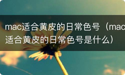 mac适合黄皮的日常色号（mac适合黄皮的日常色号是什么）