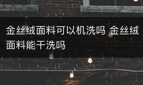 金丝绒面料可以机洗吗 金丝绒面料能干洗吗